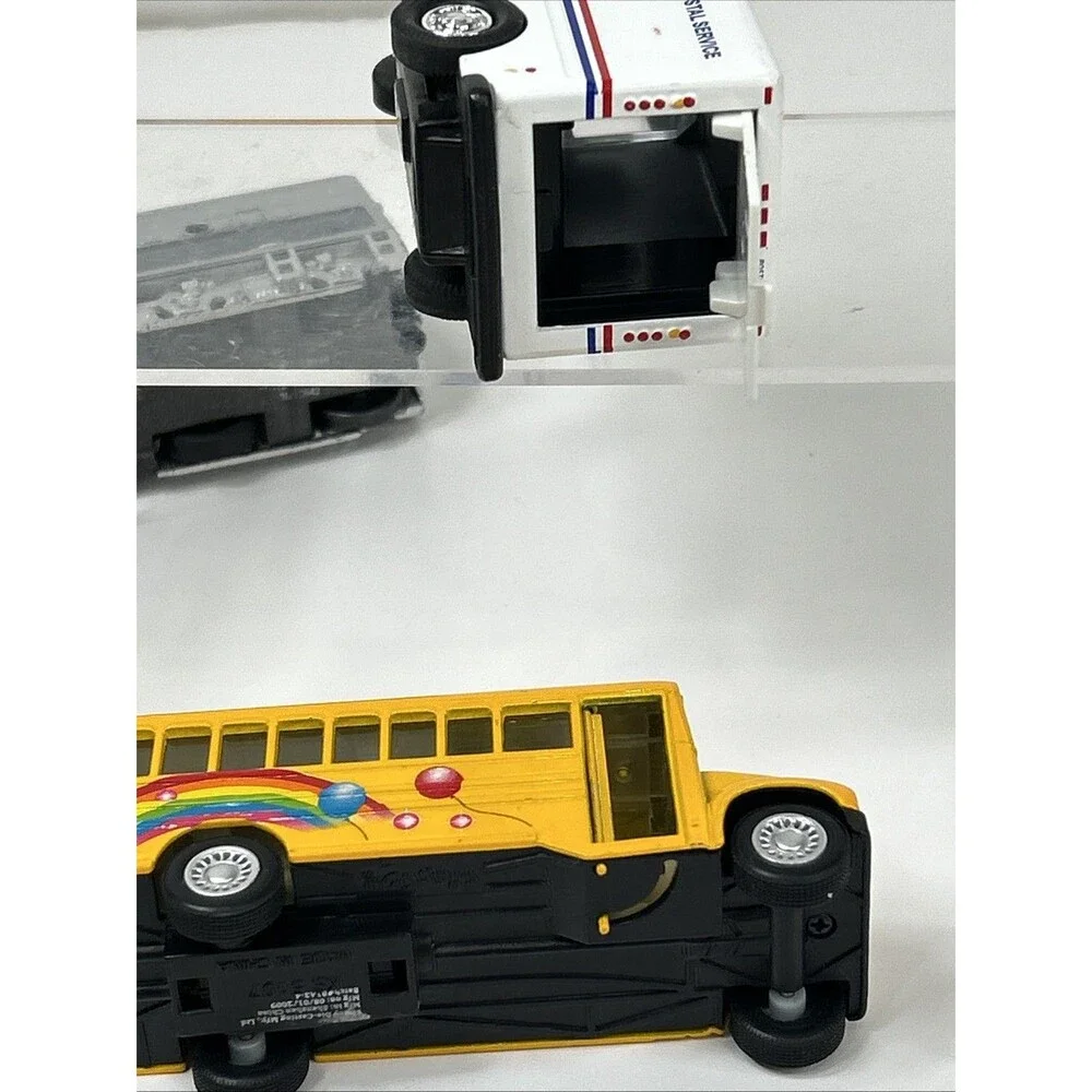 Pullback Lot Kinsfun School Bus USPS Delivery Van Monster Truck Pacific Train